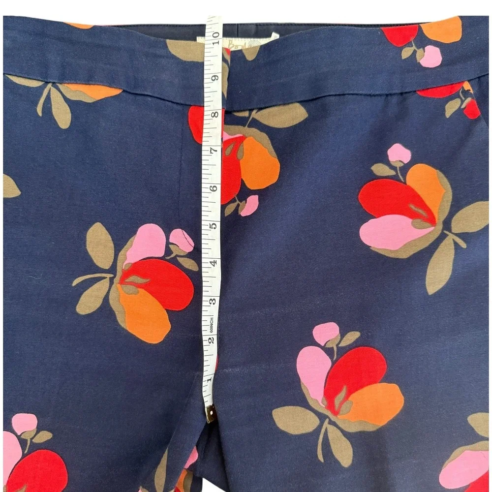 Boden Richmond Floral Pants Navy Blue Straight Leg Size 6R Trouser Preppy Spring - Picture 9 of 11